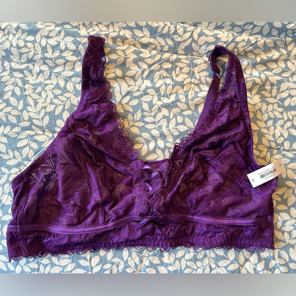 Purple lace bralette